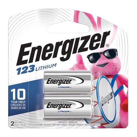 Energizer Energizer 123 Batteries, 2 Pack - For Camera - 3 V DC - 2-/ Pack EL123APB2